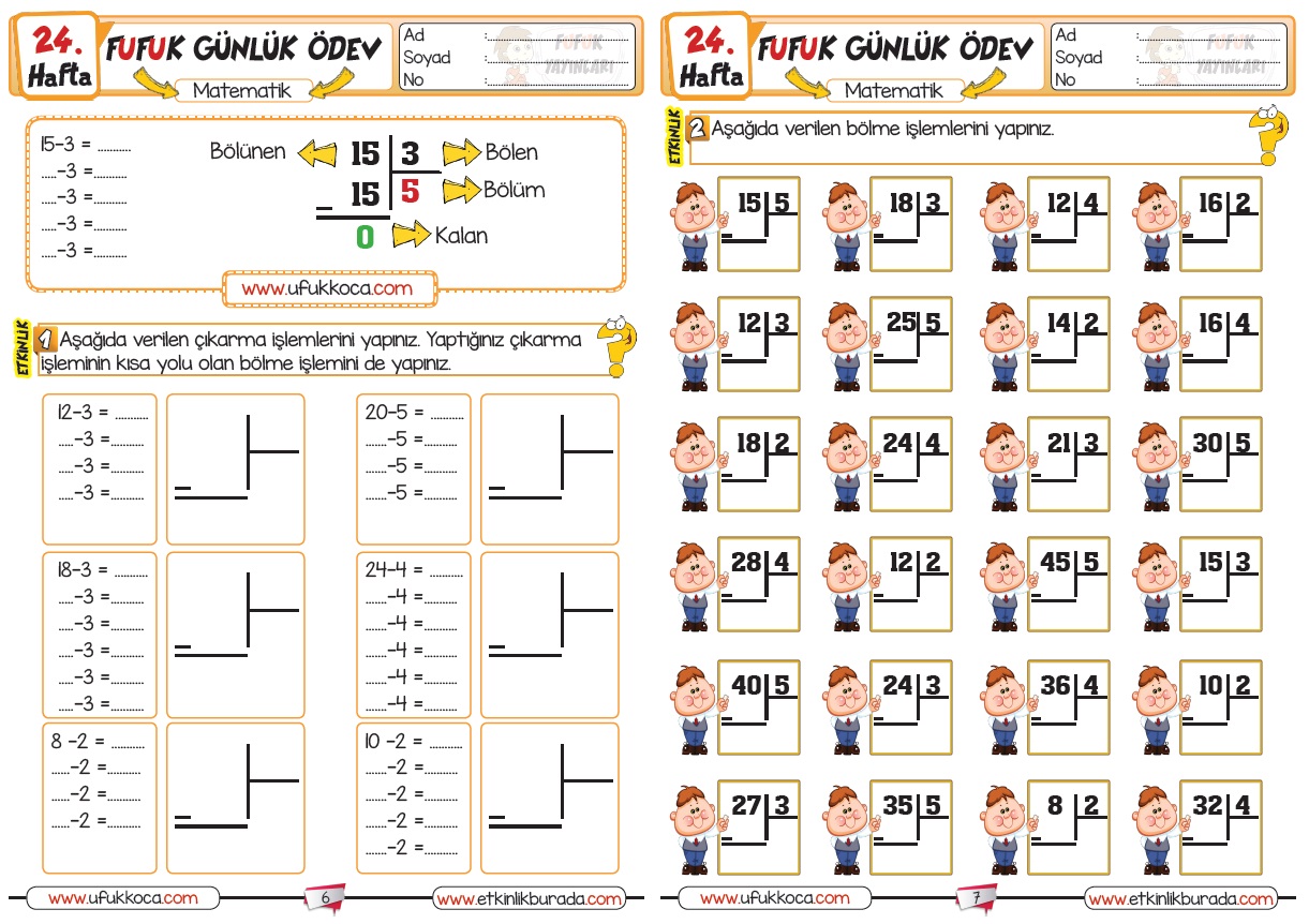 2 Sınıf FUFUK Günlük Ödev Serisi 24 Hafta 2 Dönem 6 Hafta